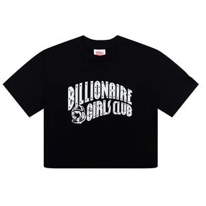 BILLIONAIRE GIRLS CLUB Women’s Classic Curve Logo Cropped Tee Size L -NEVER WORN